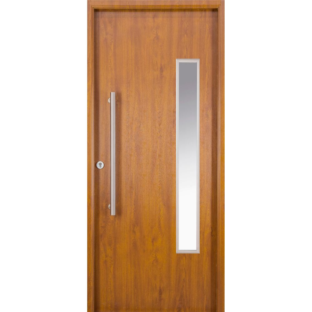 DR040-1 PUERTA INY. DELUXE WOOD VIDRIO LATERAL - Imagen 1