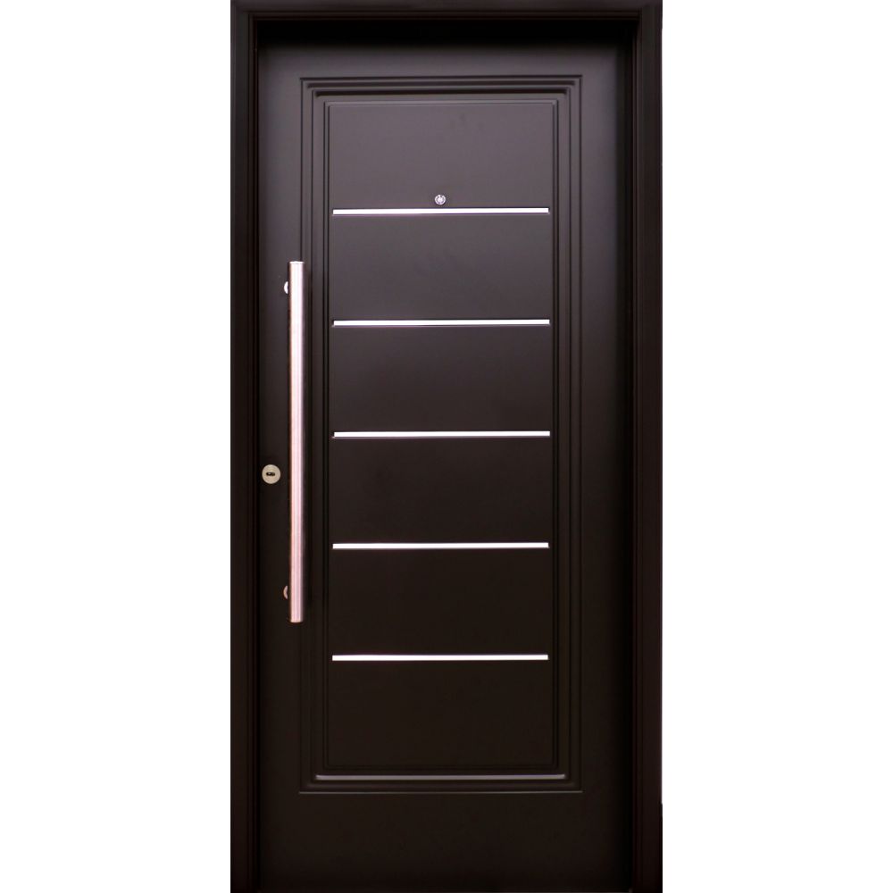 G180-2 PUERTA INY. GALVA 1 TABLERO MACHIMBRADO NEGRA C/VIRITA - Imagen 1