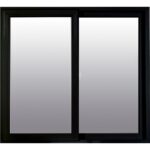 VENTANA PVC VIDRIO ENTERO CORREDIZA CONFORT CLIMA WOOD JET BLACK DVH